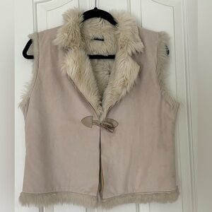 Fur-lined Faux Suede Vest